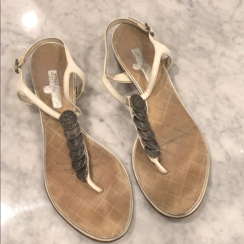 Chanel coin sandals